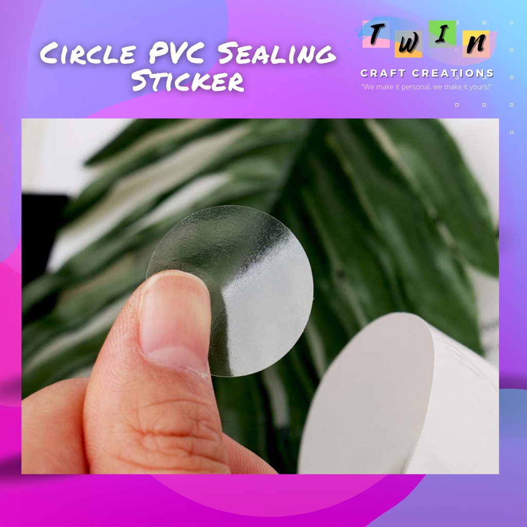 Min 5 sheets Transparent/Clear PVC Circle Sealer Sticker Shopee