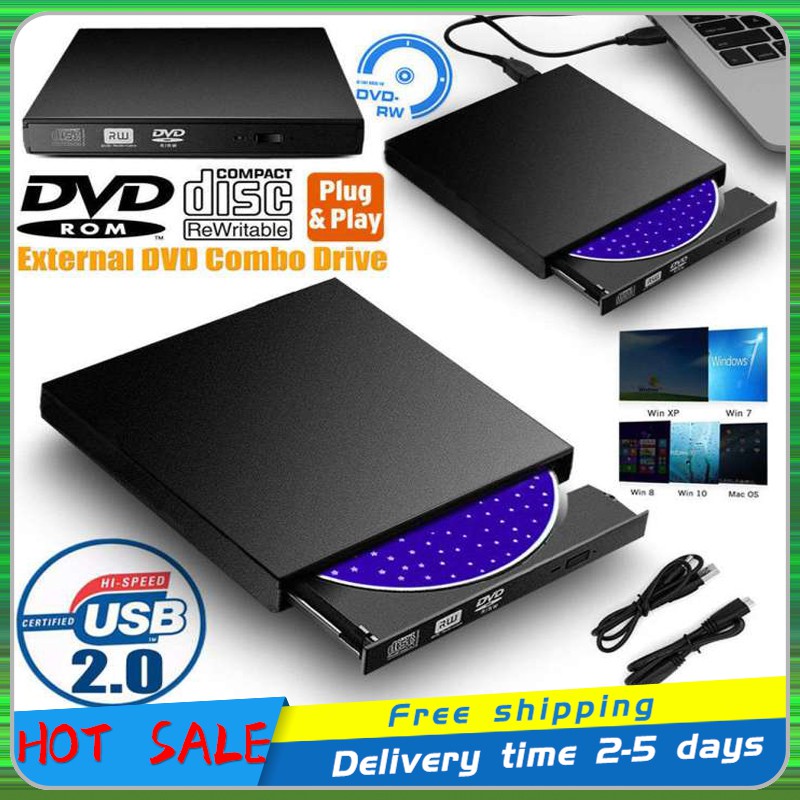 External DVD Optical Drive USB2.0 CD/DVDROM CDRW Player Reader