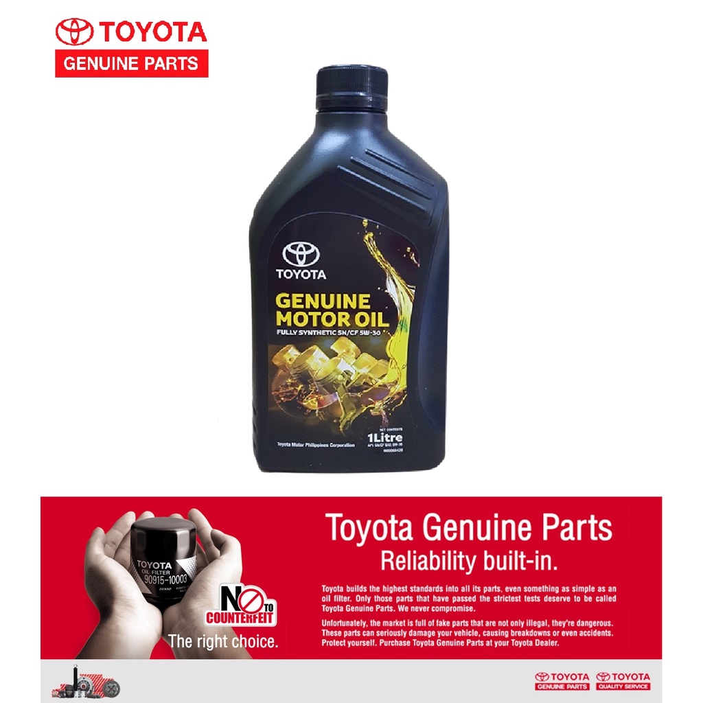Toyota fully synthetic motor oil SN/CF 5W30 1liter Shopee
