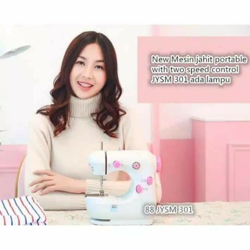 Jysm 301 Two Speed Control Portable Sewing Machine with Lamp Shopee