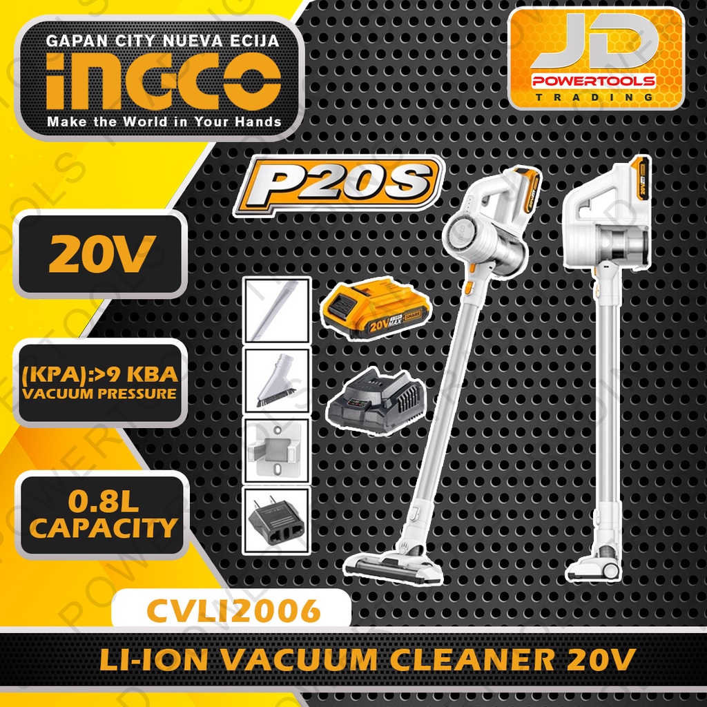 Ingco CVLI2006 LithiumIon Cordless Portable Stick Vacuum Cleaner with