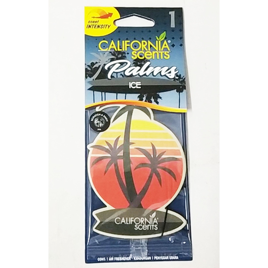 ORIGINAL CALIFORNIA SCENTS ( PALMS ICE ) SCENT INTENSITY AIR FRESHENER