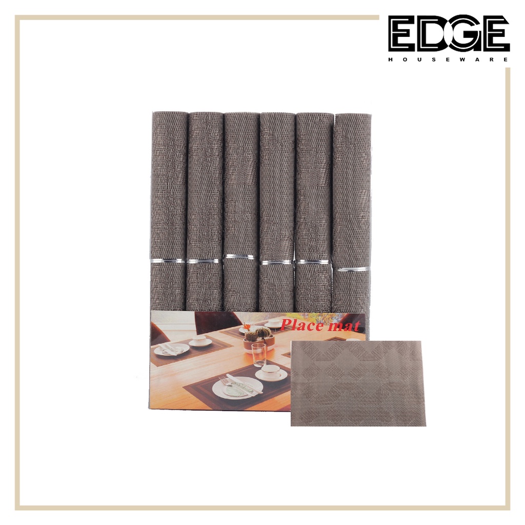 Edge 6 Pcs Placemat PVC Placemats Stain Resistant Washable Place mat Restaurant Catering PVC