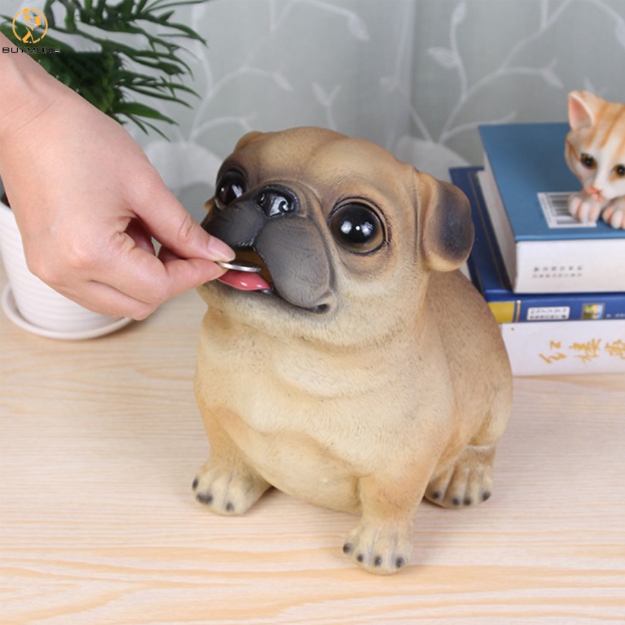 JJ Large Resin Dog Money Box Piggy Bank For Children Adults Cute Animal