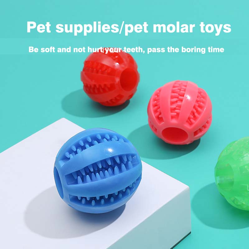Pet Dog Puppy Chew Training Smart Rubber Ball Chew Toy Dog Toy Cat Toy