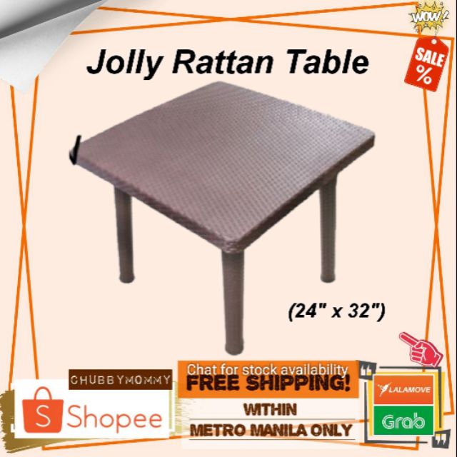 Jolly Rattan Table (24" x 32") Shopee Philippines