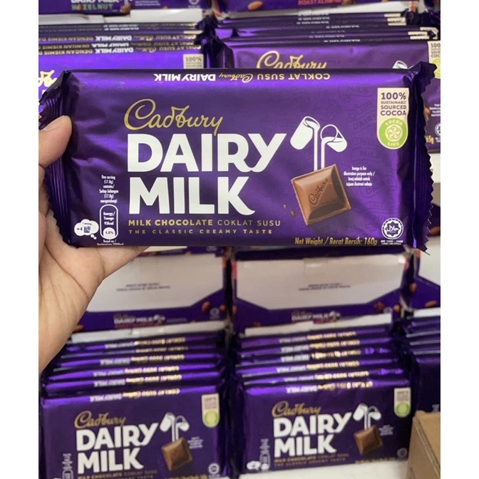 [ FREE SHIPPING ] AUTHENTIC CADBURY DAIRY MILK 160g (Mall Price Php 189