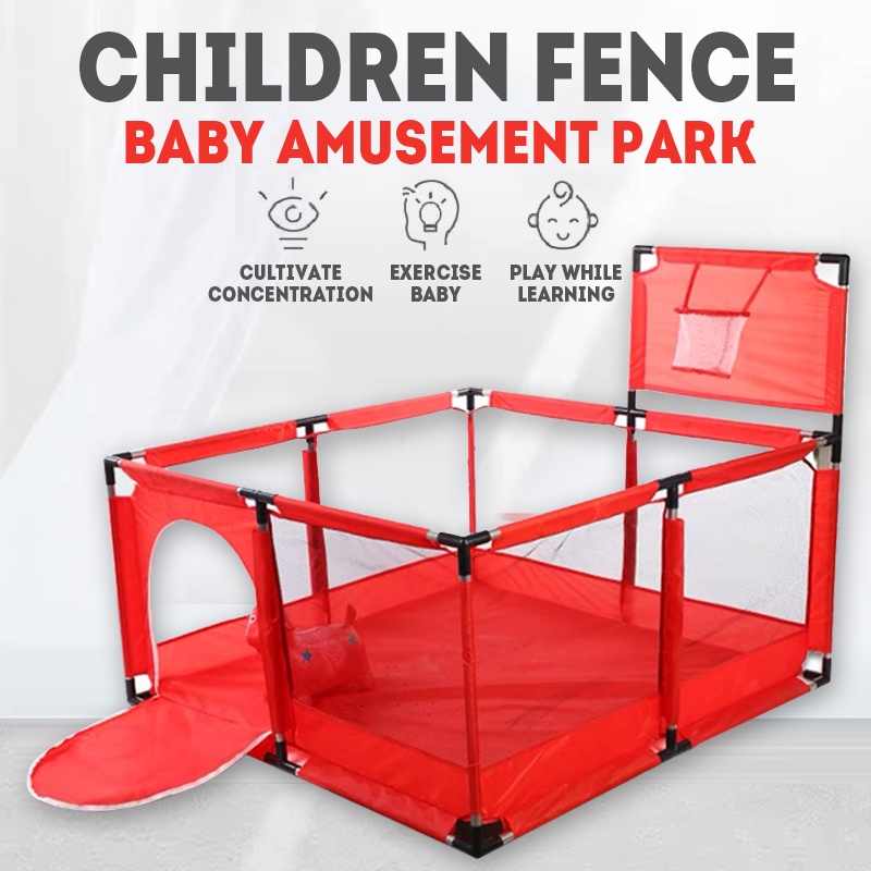 Quadrilateral game fence with basketball ring Baby toddler safety fence
