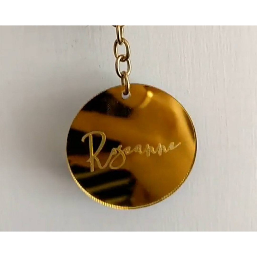 GANTUNGAN Round MIRROR Keychain/Name Keychain/Name Bag Hanger/Cute