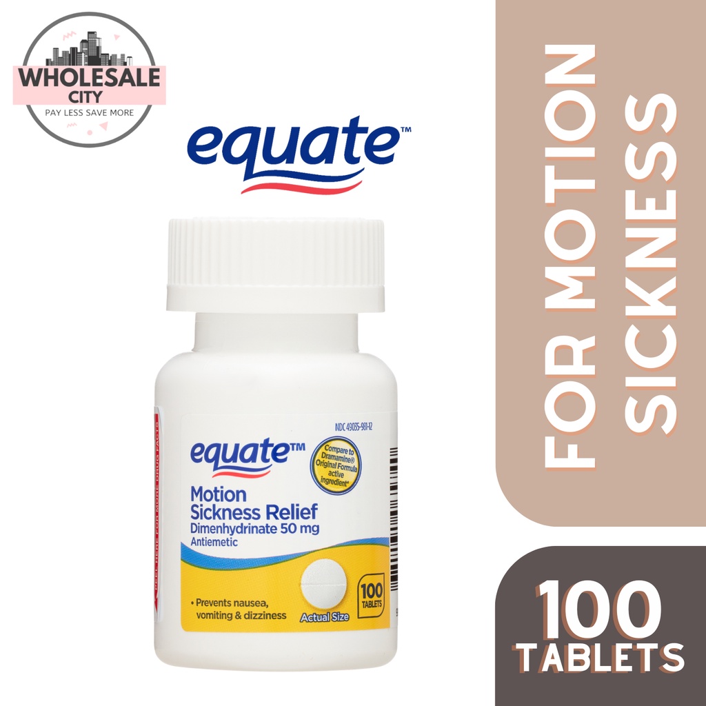 Equate FastActing Motion Sickness Relief Dimenhydrinate Tablets, 50 mg