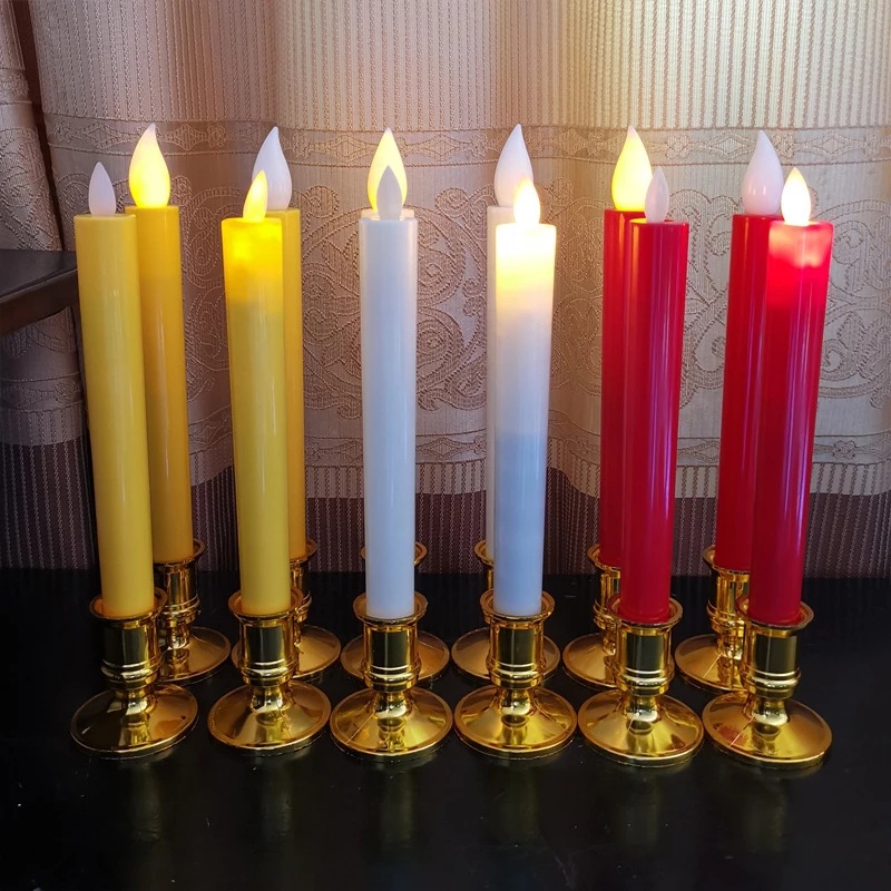 [Home Decoration]2Pcs Dinner Table Candle Light /Creative Long LED Candle Lights/Flameless