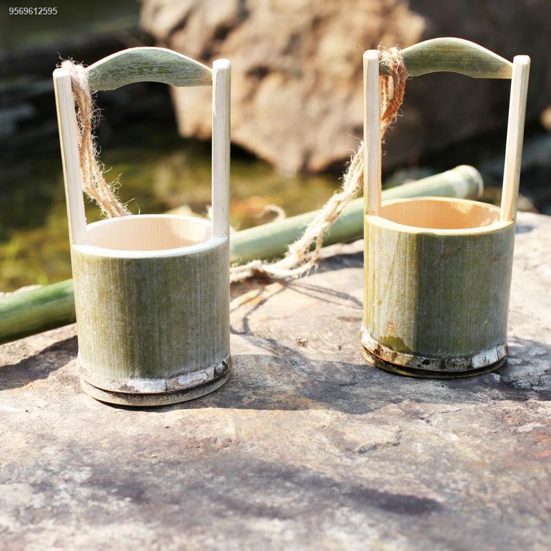 Bamboo bucket toys, children playing in water and sand toys, bamboo