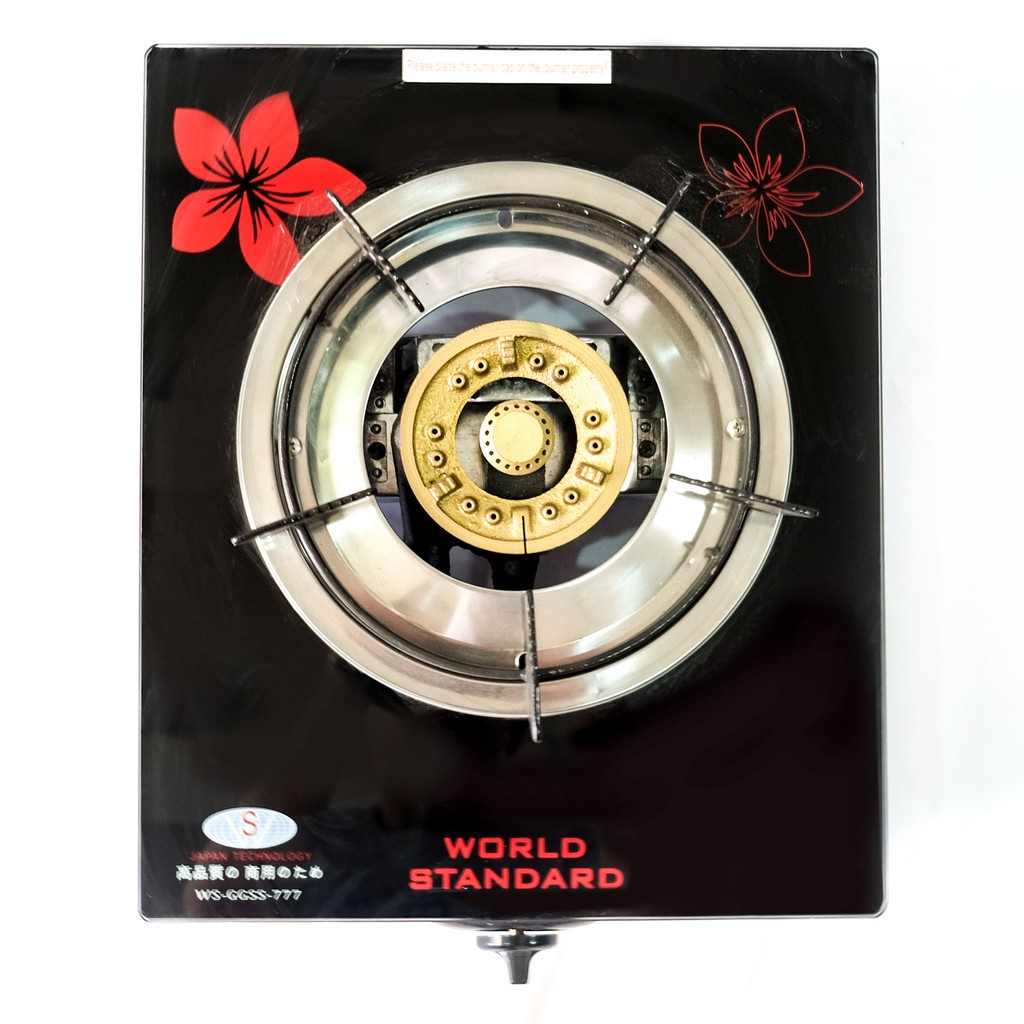 World Standard WSGGSS777 Deluxe Tempered Glass Top Single Burner Gas