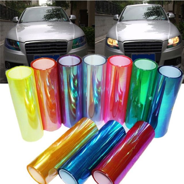 60cmX30cm Reflective Car Light Sticker Headlight Taillight Tint