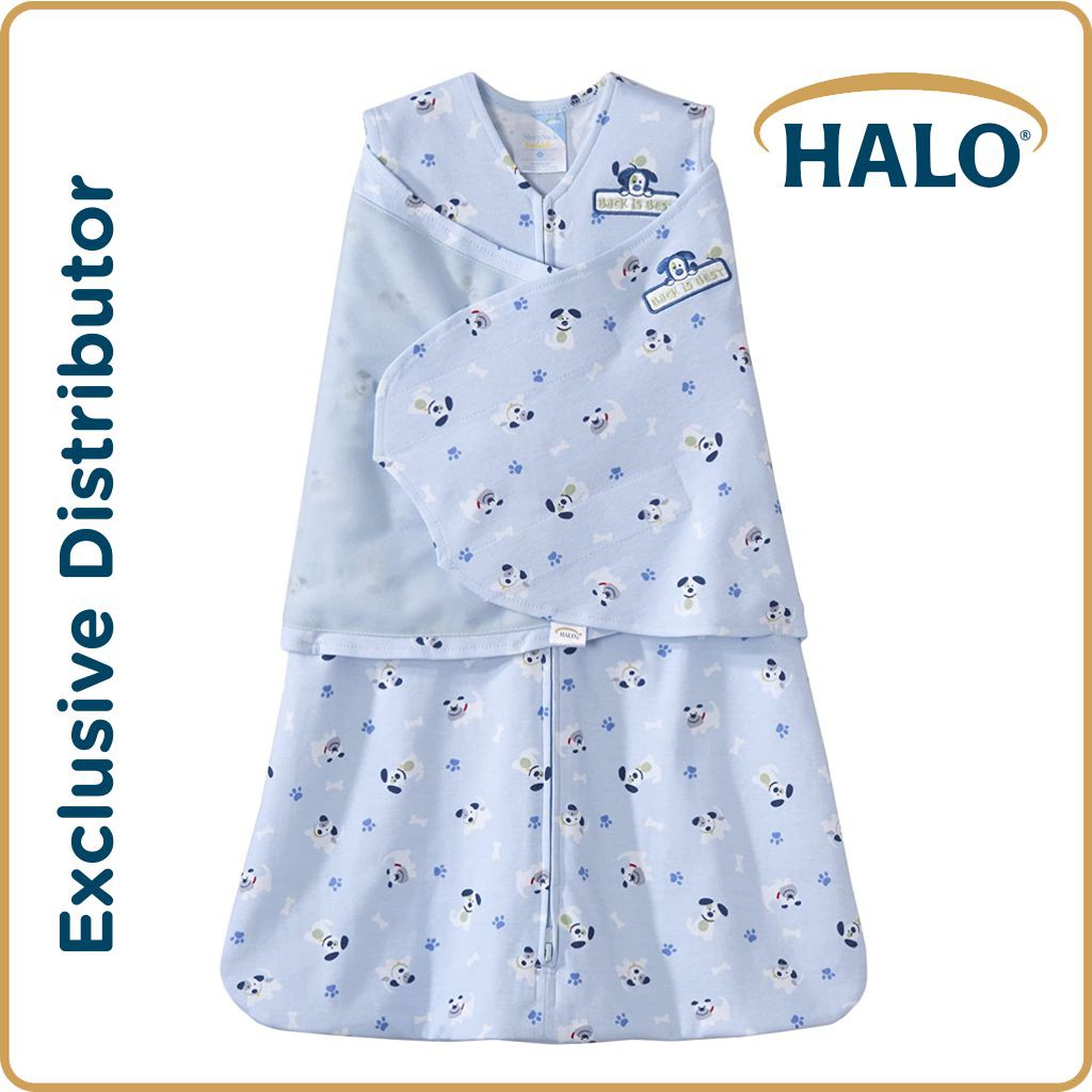 HALO Sleepsack Multiway Swaddle Blue Pup Pals (sleep sack wear