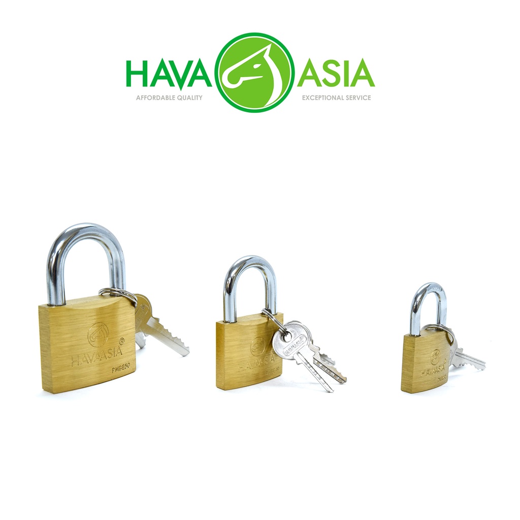 HavaAsia Heavy Duty Solid Brass Short Shackle Padlock (Code PMBE