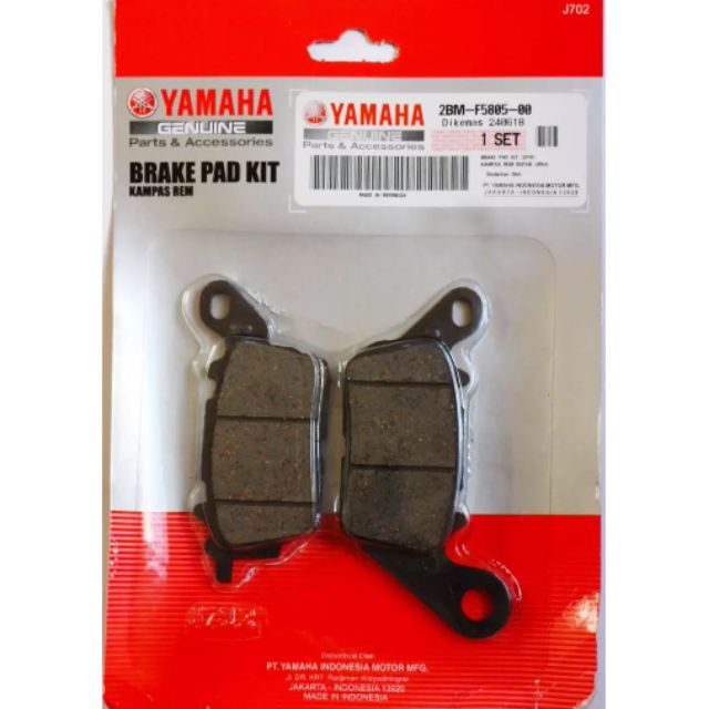 ORIGINAL YAMAHA BRAKE PAD FOR MIO I 125, MIO SOUL I 125, FAZZIO