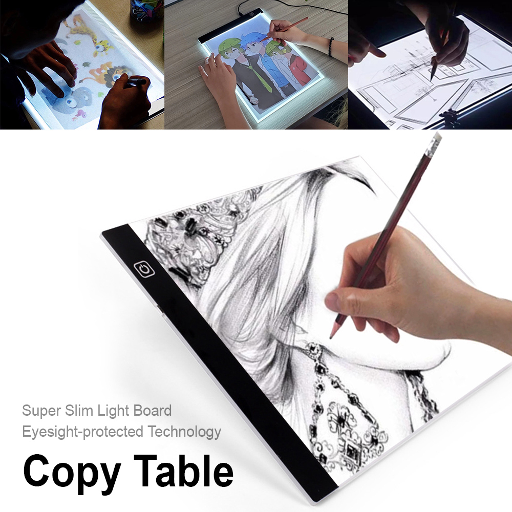 A4 LED Artist Thin Art Stencil Drawing Board Light Box Tracing Table