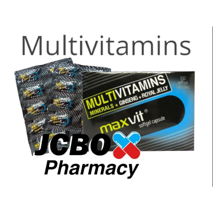 MAXVIT CAPSULE by 10's (MULTIVITAMINS + GINSENG + ROYAL JELLY) Shopee