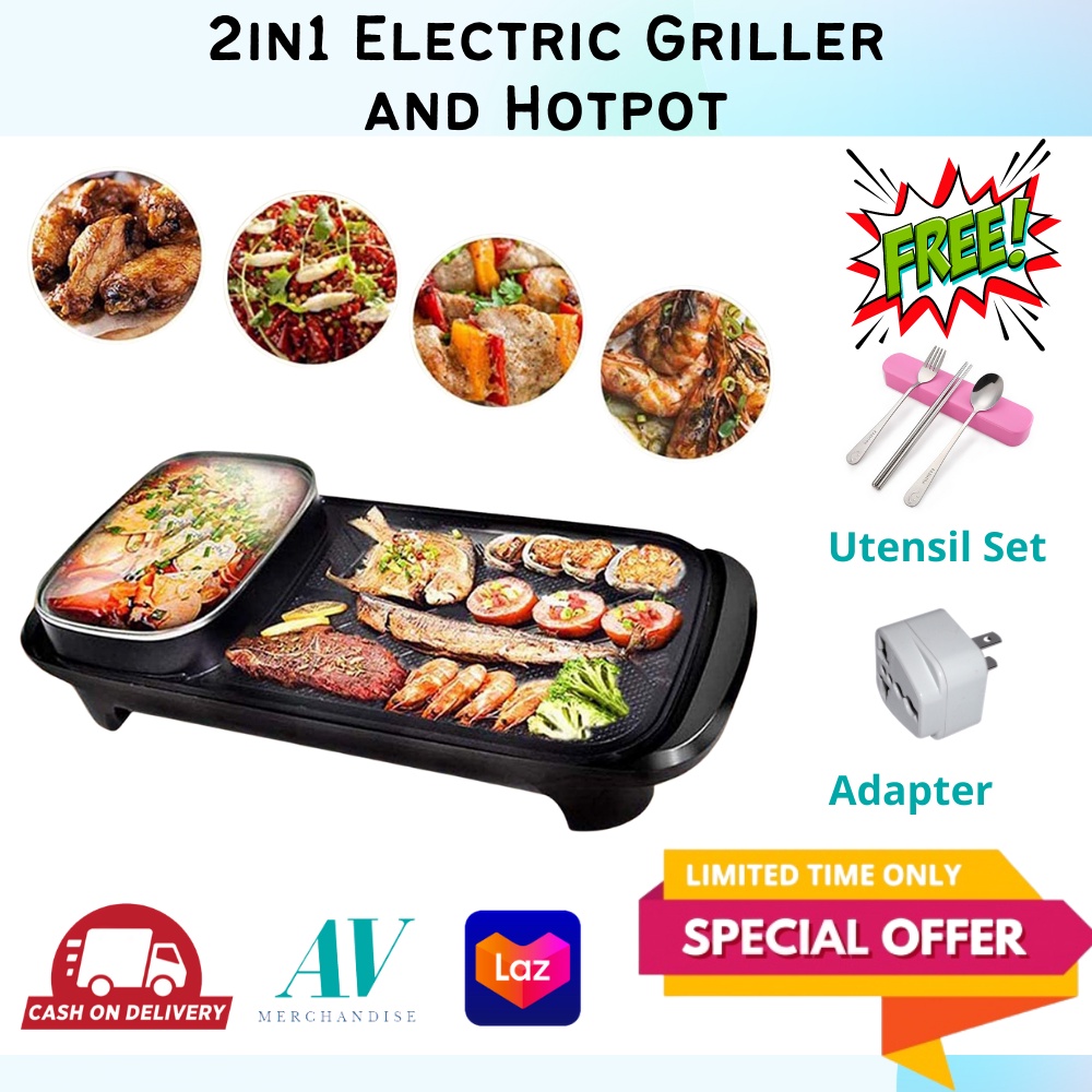 AVM Samgyeopsal Samgyupsal Grill Pan Set 2 in 1 Electric Grill with