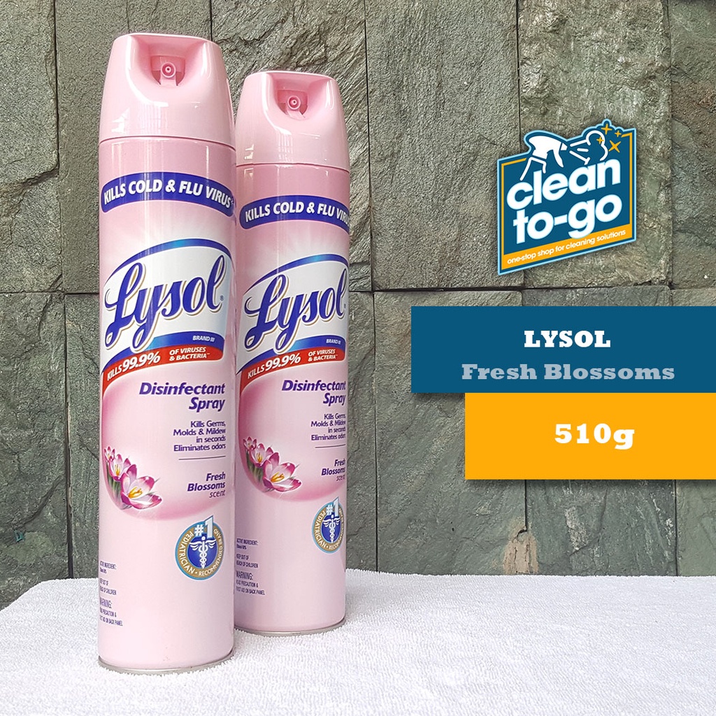 LYSOL Disinfectant Spray Fresh Blossom 510g Pink (Note ONE (1) piece only) CleanToGo