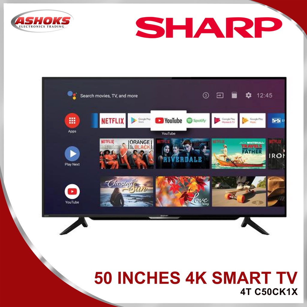 Sharp 4T C50CK1X Smart Android TV / 50 inch 4K Android TV / Google