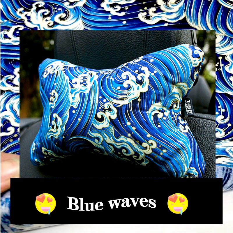 Car head pillow neck pillow JDM and wind day floating world painted