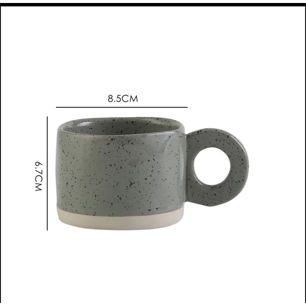 Taza PH Popular Artistic Korean Inked Ceramic Coffee Cup with Ring