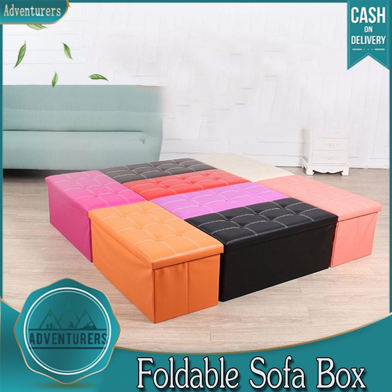 Adventurer Space Saver Rectangular Folding Sofa Storage Box Chair Shopee Philippines