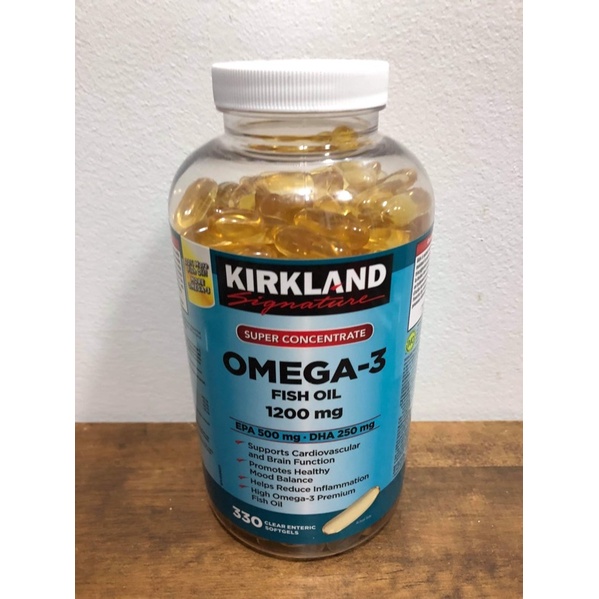 Original Kirkland Omega3 Fish Oil 1200mg x 330 softgels Shopee