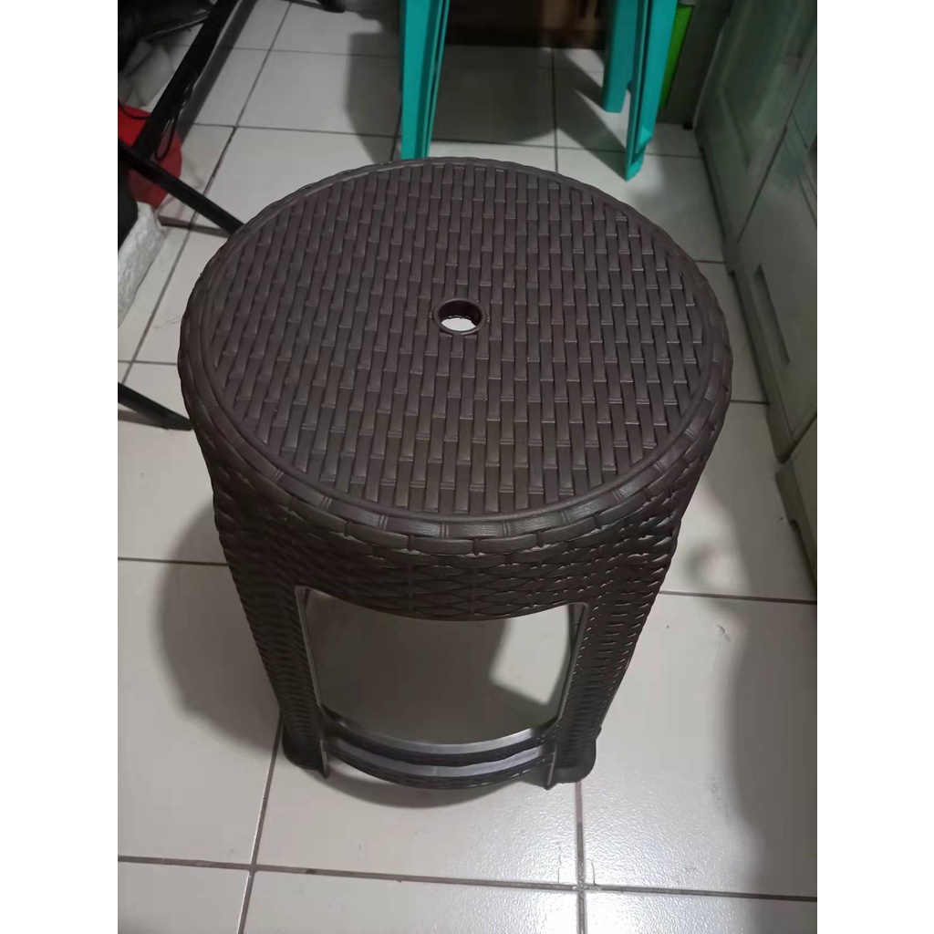SANYO HEAVYDUTY RATTAN STOOL CHAIR ROUND BEST FOR INDOOR & OUTDOOR