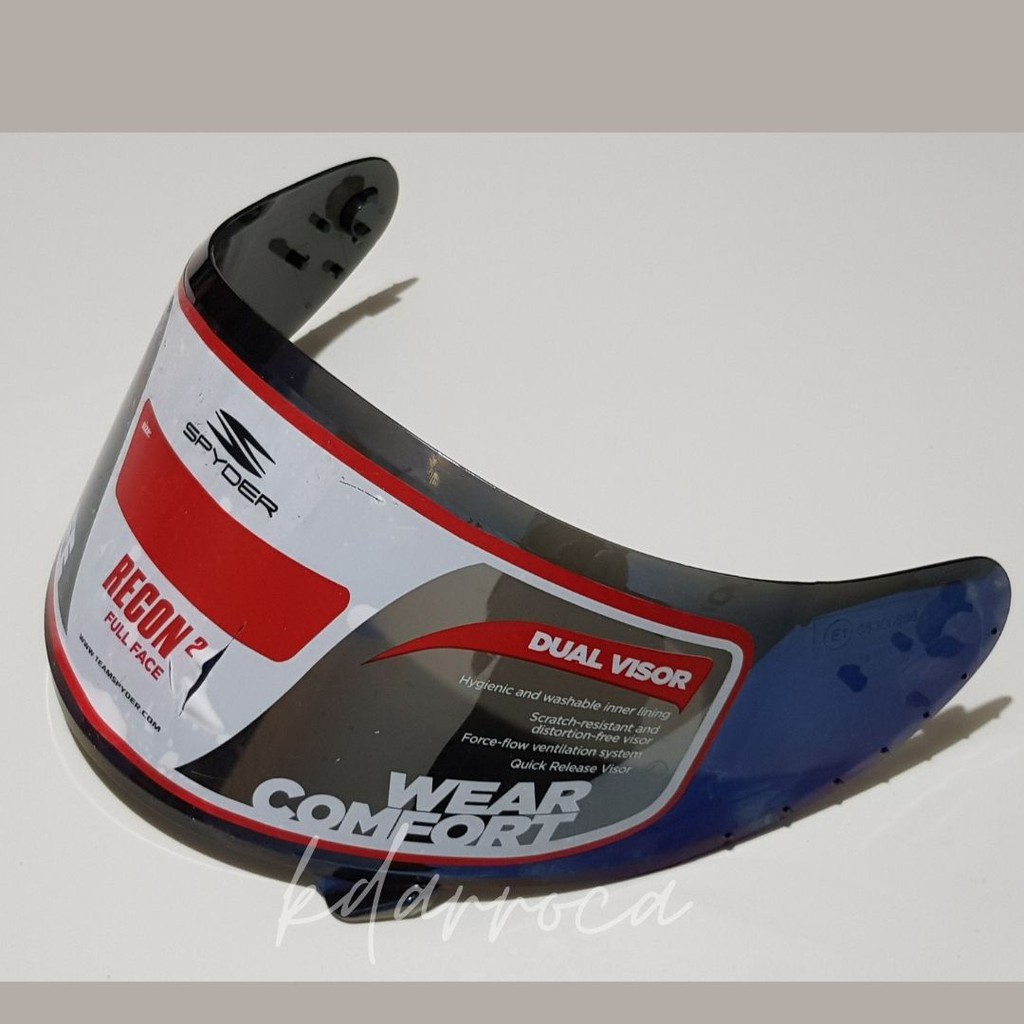 SPYDER RECON 2 Full Face Spare Helmet Visor (Iridium Blue) with minor