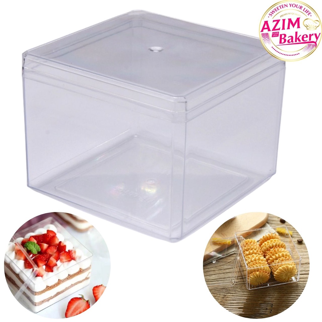 Plastic Cookies Container CH9560 (1pc) Bekas Cookies Petak Biscuit