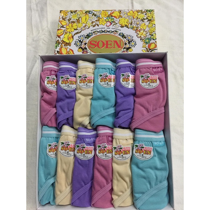 Original SOEN bikini panty (BBC) 12 pcs/box (Random color design) women