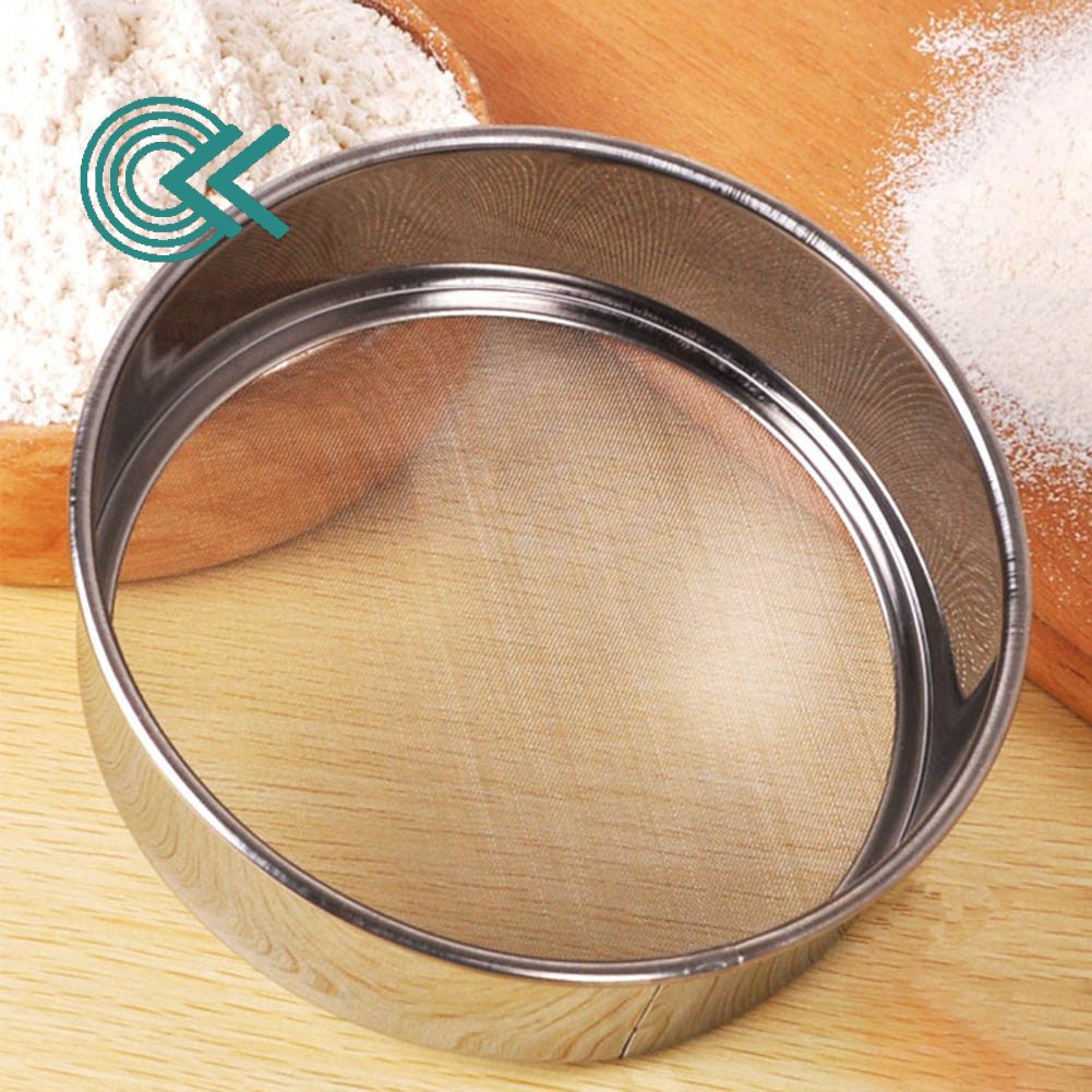 Kitchen Fine Mesh Flour Sifter Professional Round Stainless Steel Flour
