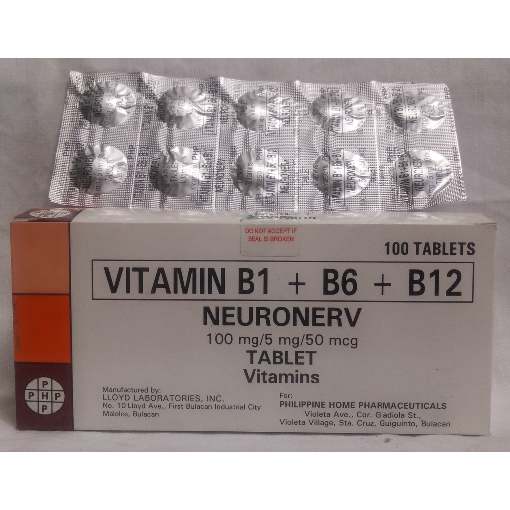 Neuronerv Vitamins B1+B6+ B12 10Tabs/pc Shopee Philippines