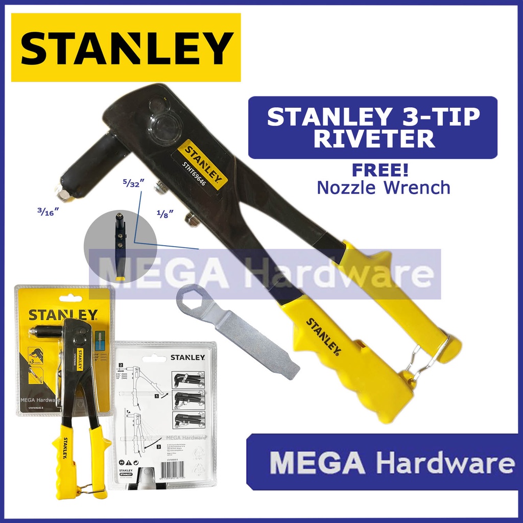 STANLEY Steel Hand Riveter Blind Riveter Heavy Duty (3Nozzle, 4Nozzle