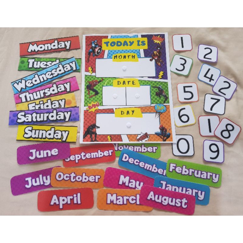 ESL Props Calendar Visual Aids for ESL teachers (VELCRO) Shopee