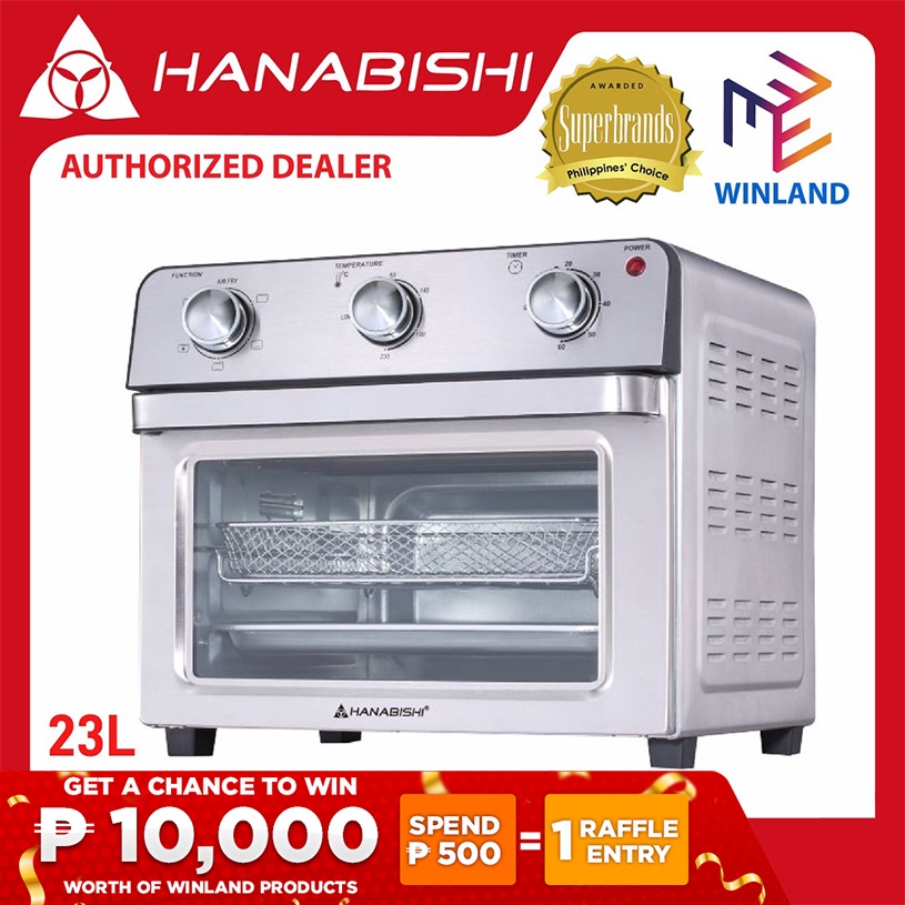 Hanabishi Original Oven Air Fryer Bake Toast Bake Broil with Rotisserie