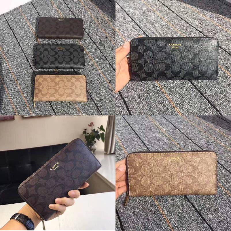 Coach 74597 Men's Wallet Classic PVC Leather Long multi slot Zipper