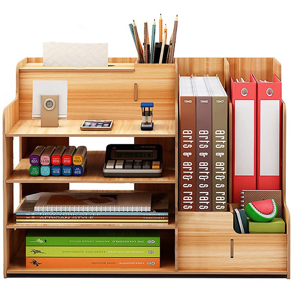 Wooden Office Desk Organizers and Accessories, MultiFunctional