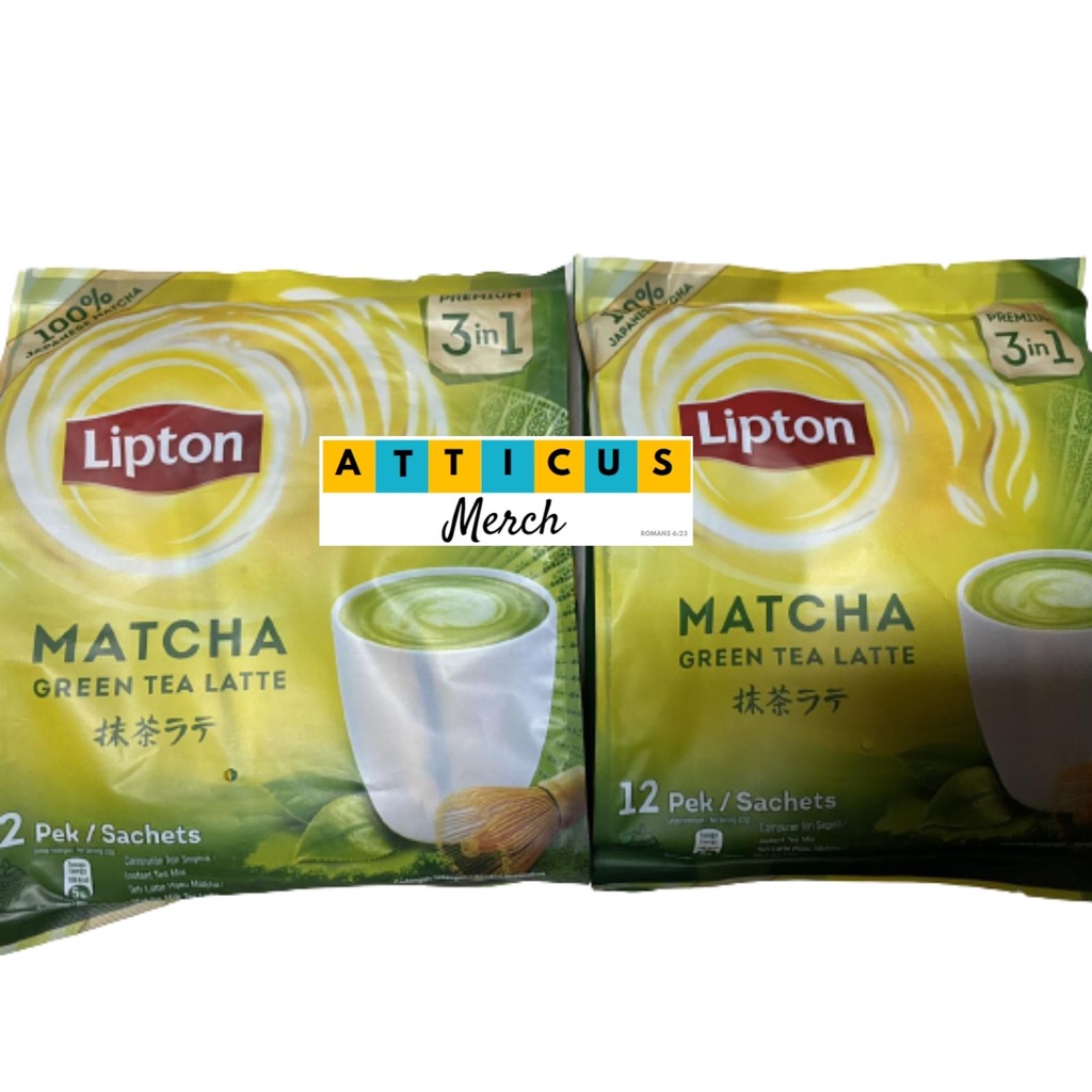 LIPTON Milk tea 3in1 Matcha Green Tea Latte 12 sticks x 22g (Exp May