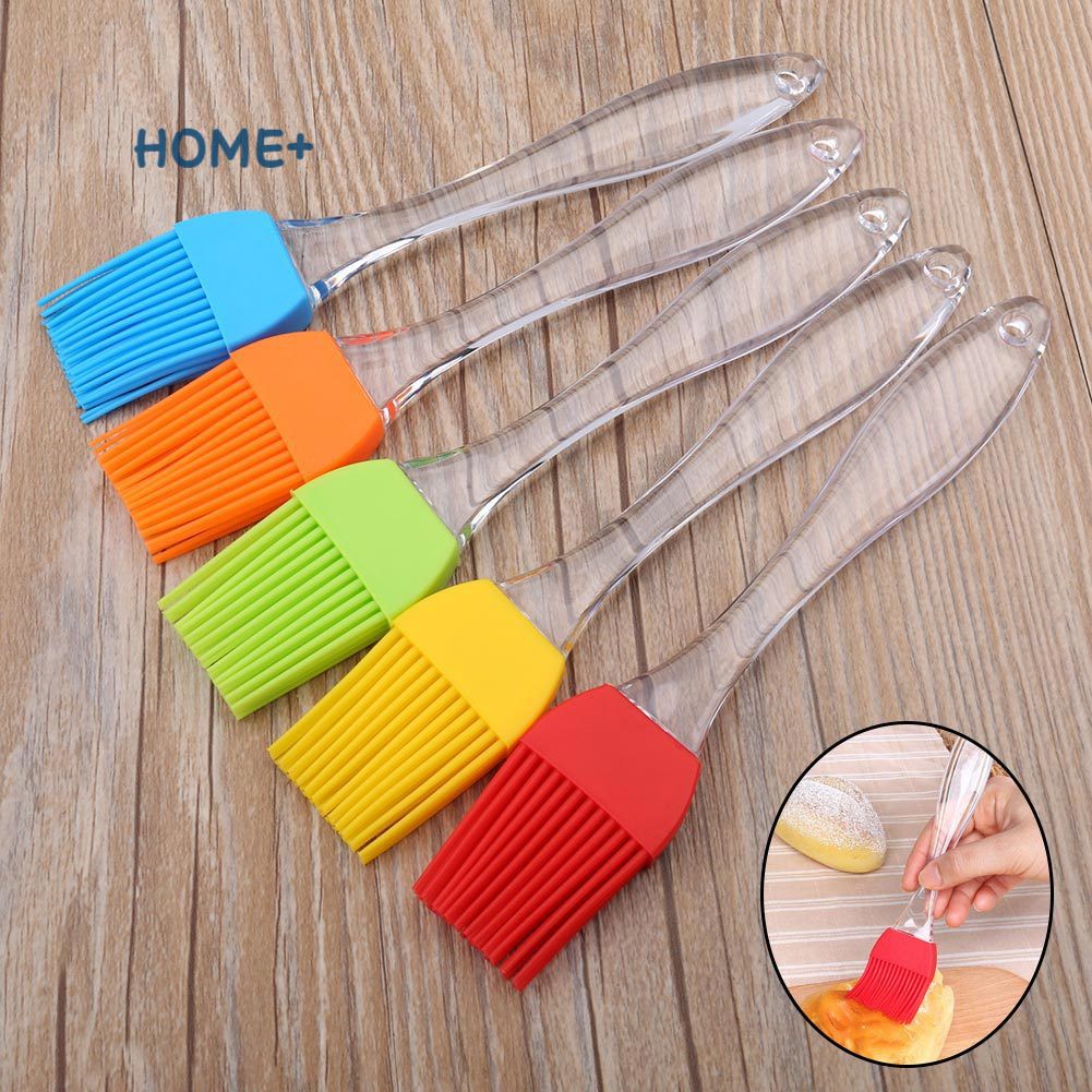 Silicone Pastry Brush Clear Handle Kitchen Tool For Baking BBQ Basting