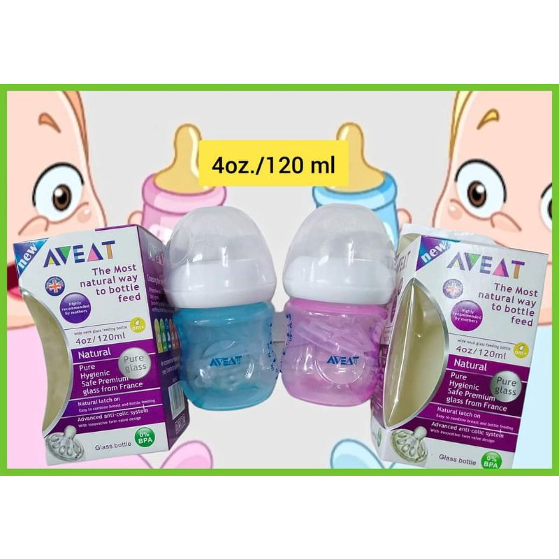 AVEAT NEW BORN BOTTLE 4oz 120ml NEWBORN MILK BOTTLE 110oz 330ml