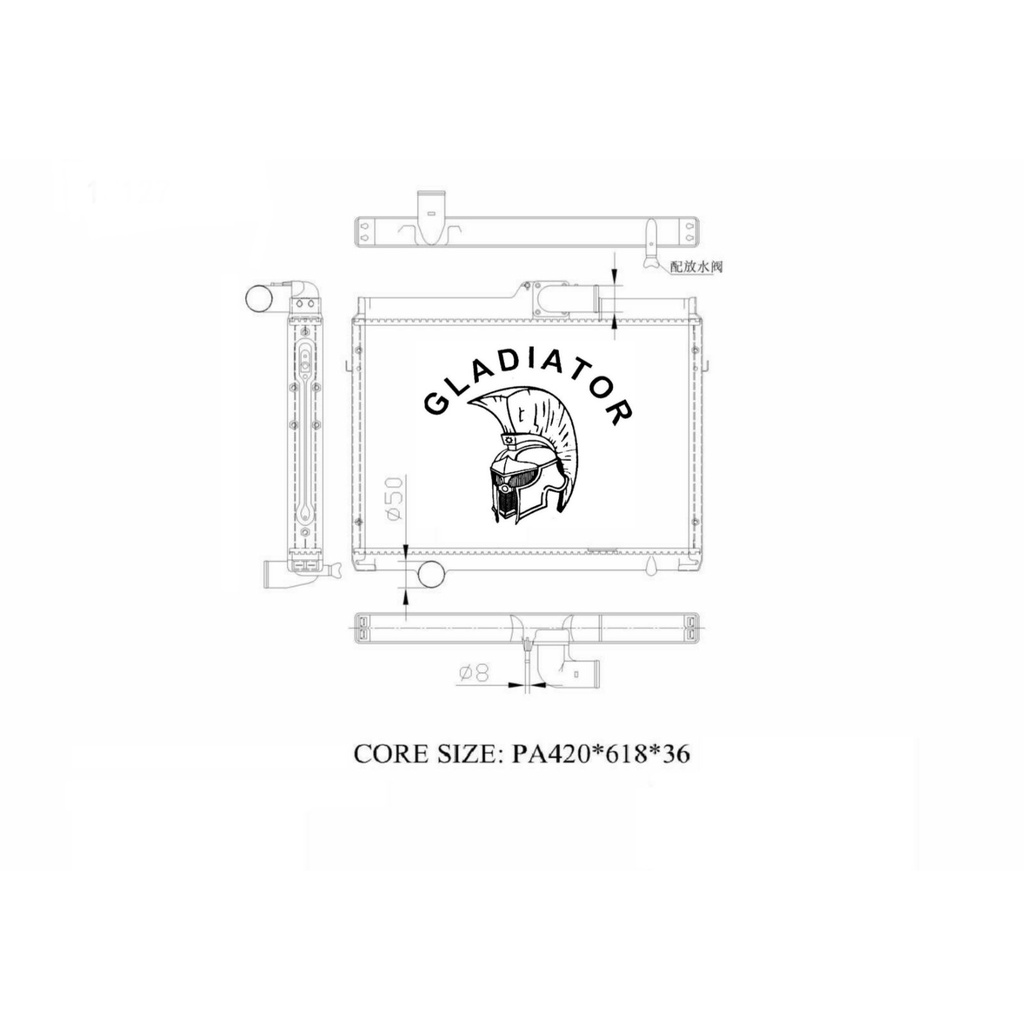 RADIATOR ASSEMBLY ( 11214107580 ) ISUZU FORWARD 6HH1 / 4HG1 MANUAL