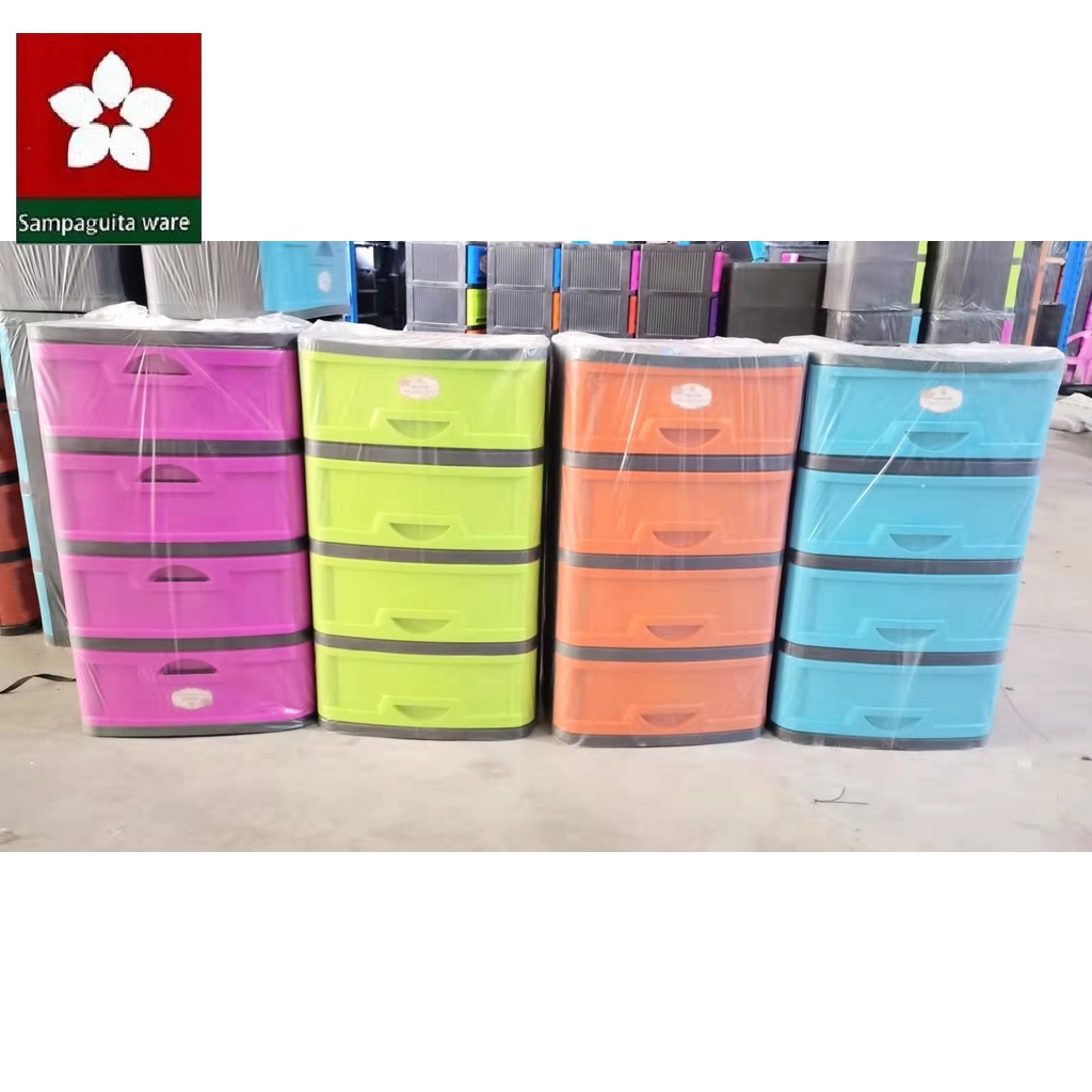 Portable wardrobe closet 4 drawer storage plastic