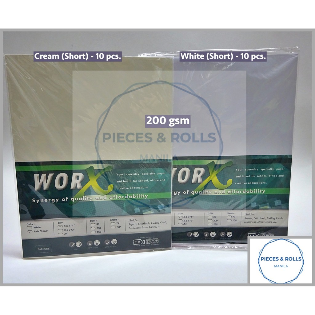 Worx Vellum Board [200gsm] [10sheets/pack] [White / Pale Cream] [Short