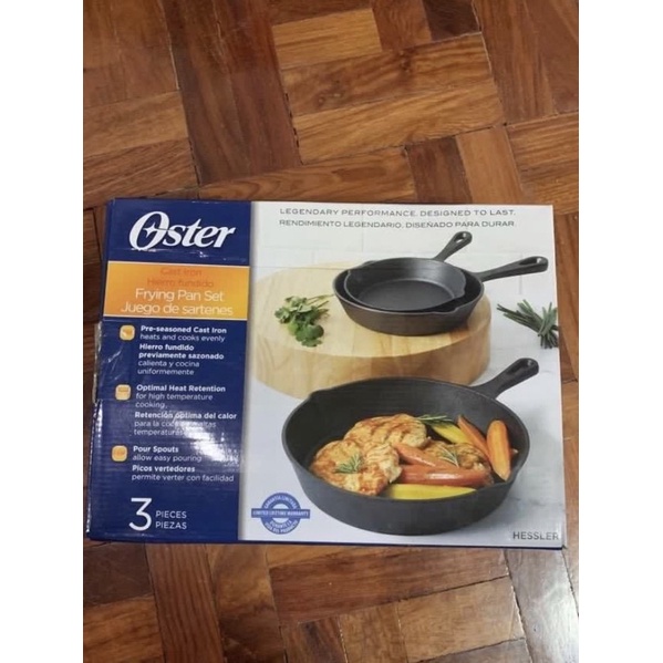 Oster Cast Iron Frying Pan Set Shopee Philippines