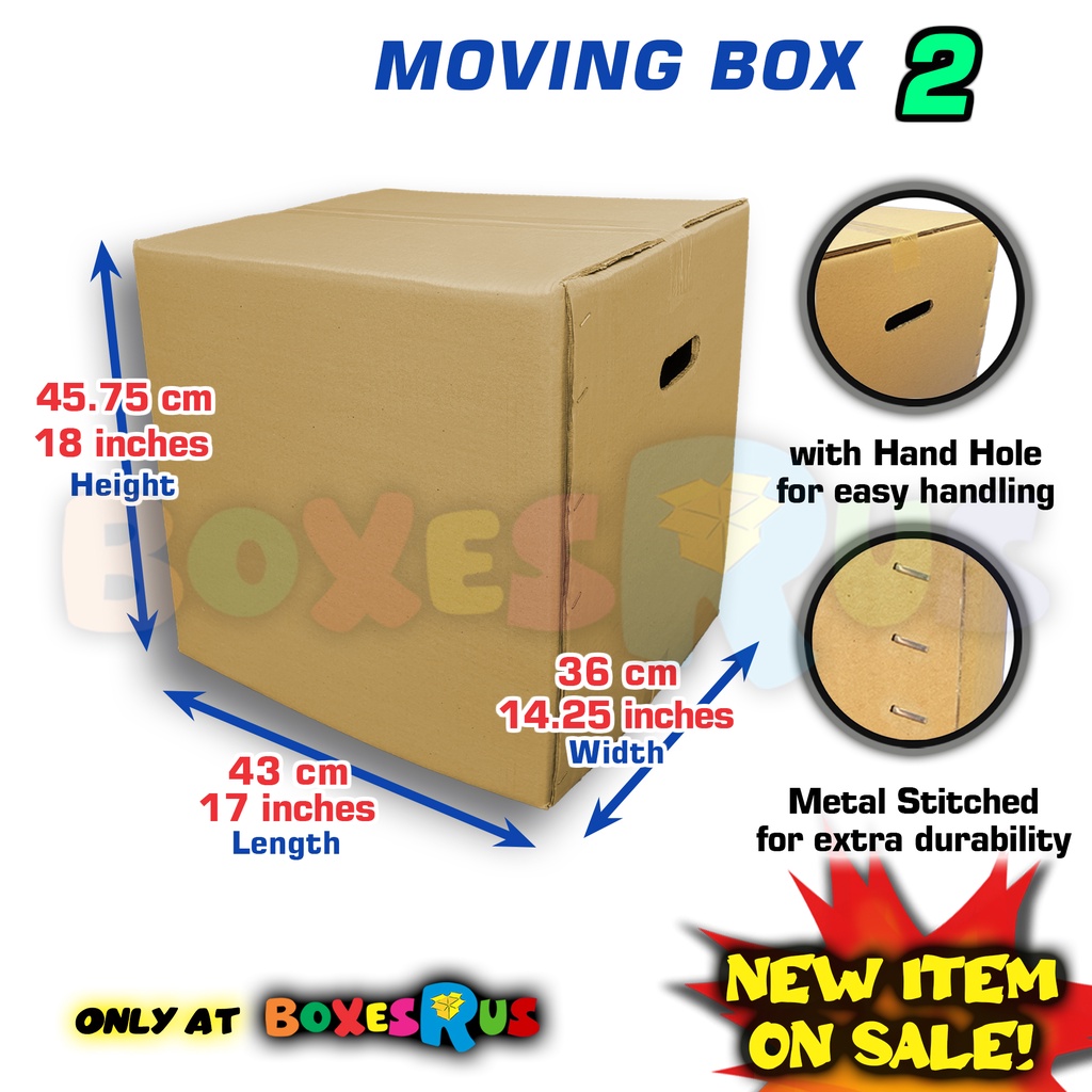 Moving Box Storage box medium size Heavy Duty with Hand Holes by Boxes