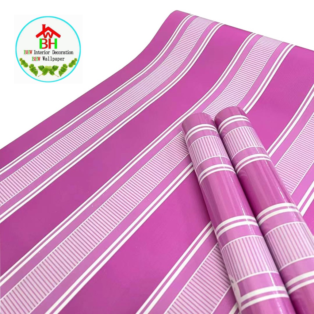 BHW Striped Wallpaper PVC Waterproof SelfAdhesive Wall Paper Sticker